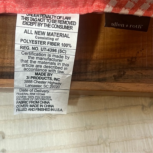 allen + roth Coral Stitched Calypso Solid Calypso Square Throw Pillow - Picture 5 of 5